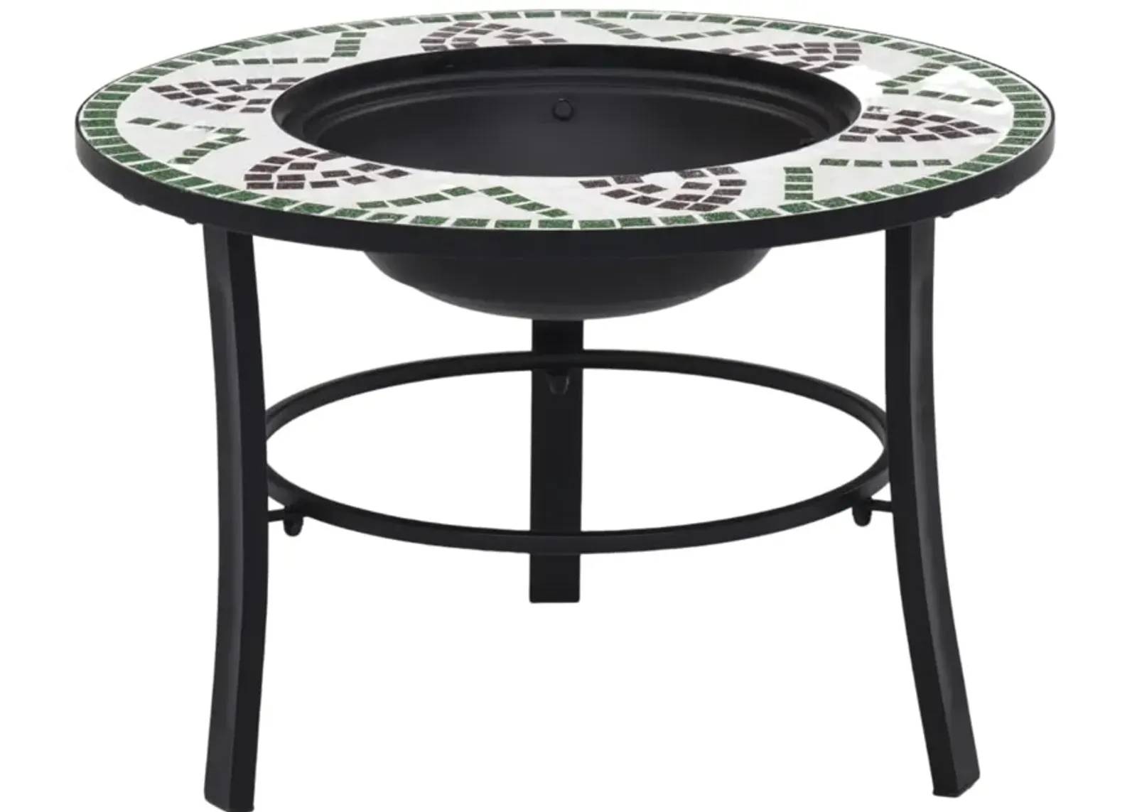 vidaXL Mosaic Fire Pit Green 26.8" Ceramic