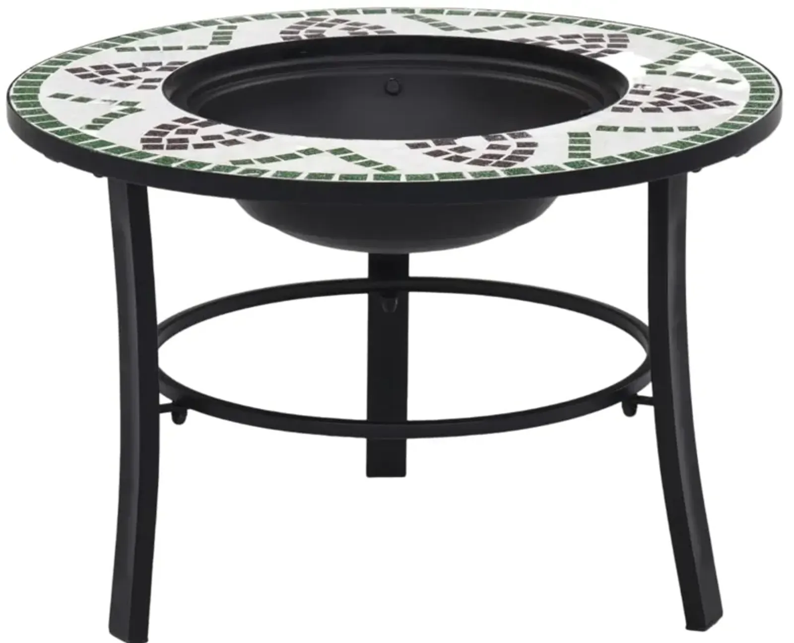 vidaXL Mosaic Fire Pit Green 26.8" Ceramic