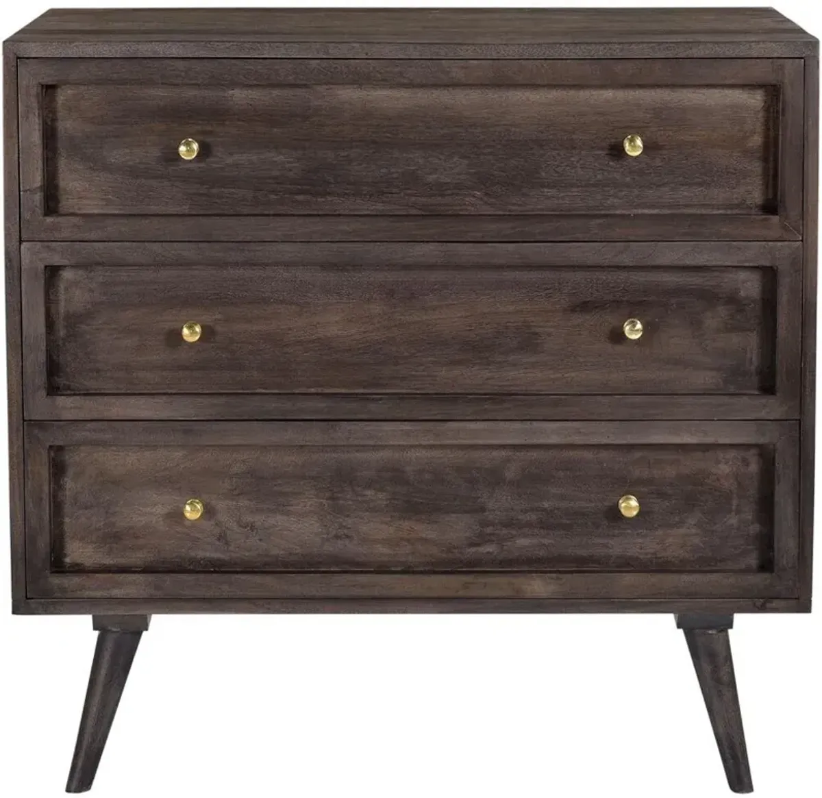 Parkview Mango Wood 3-Drw Chest, Wood Front Drawers, 33.5"Wx18"Dx31.5"H