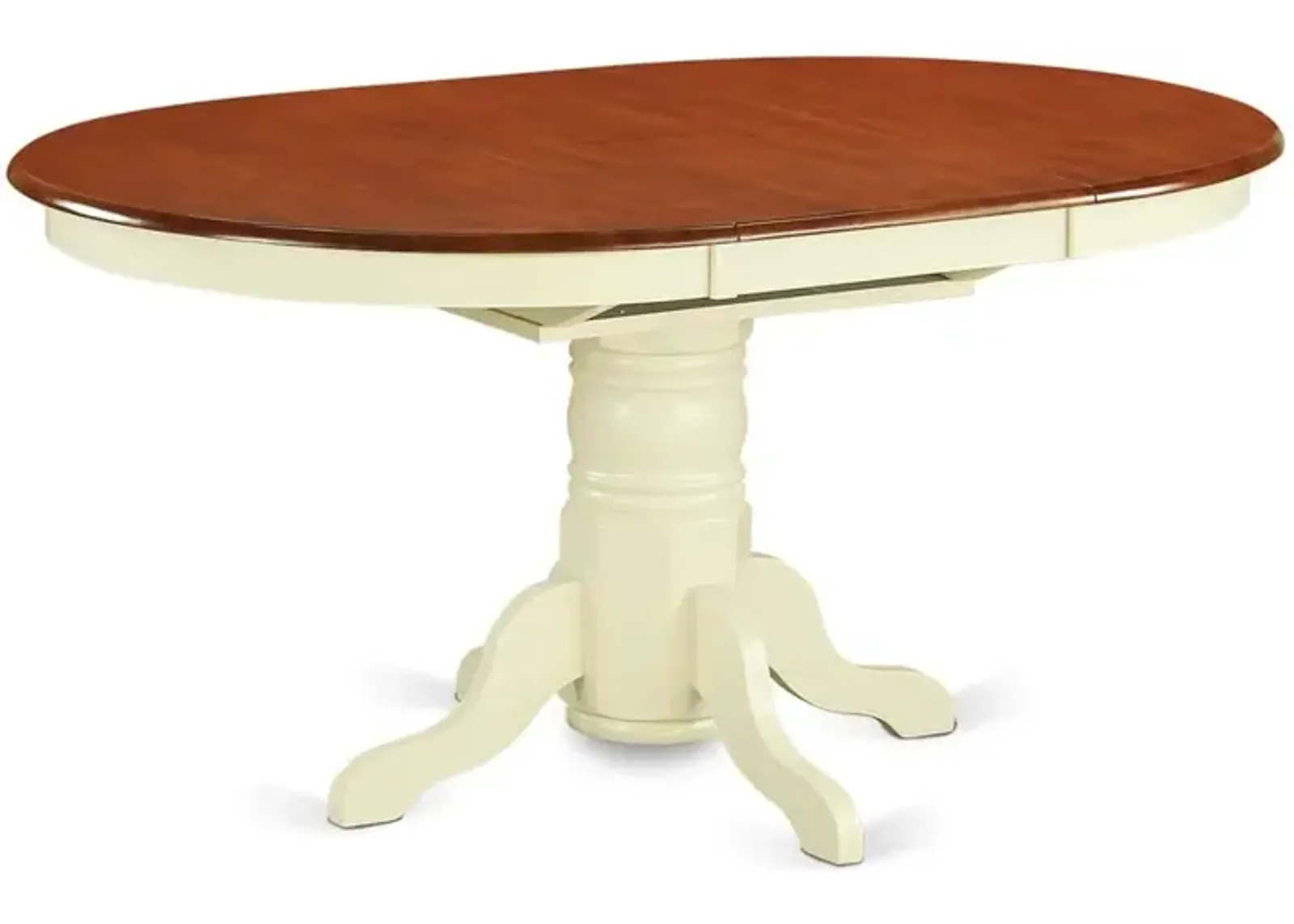 East West Furniture Kenley  Single  Pedestal  Oval  Dining  Table  42x60  with  18  Butterfly  Leaf