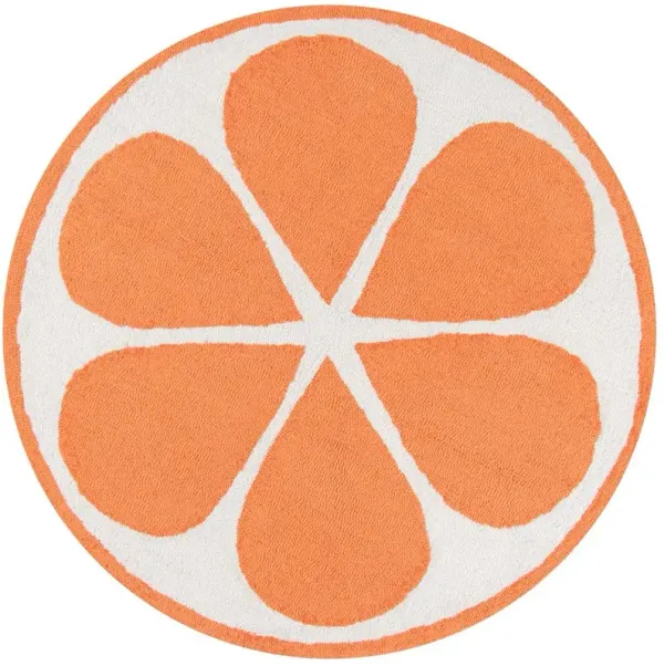 Novogratz Contemporary Round Area Rug, Orange, 3' X 3' Round