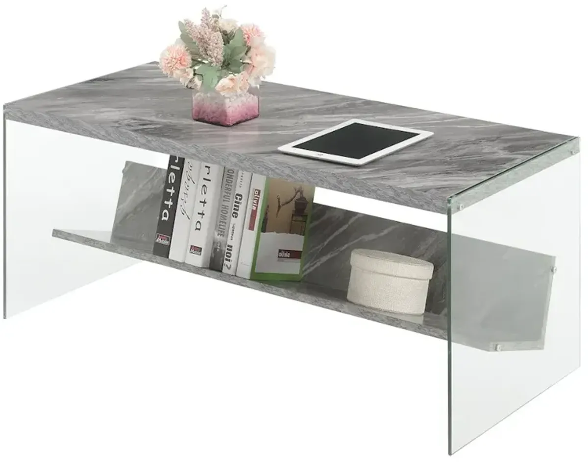 Convenience Concepts SoHo Glass Coffee Table with Shelf