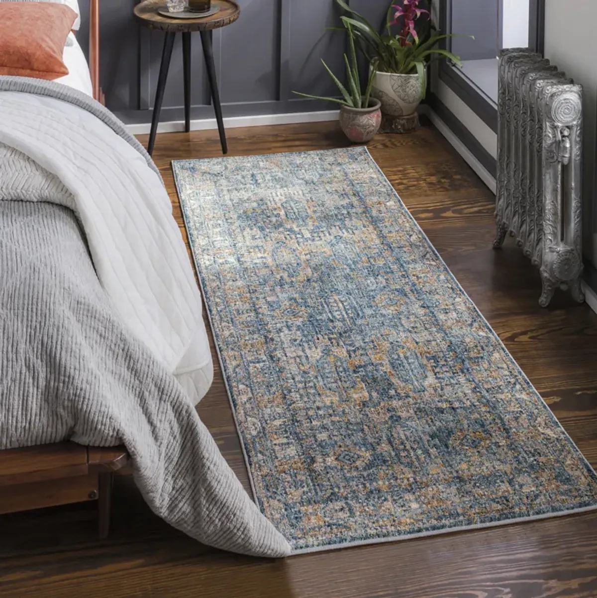 Mirabel MBE-2301 6'7' Round Blue Rug