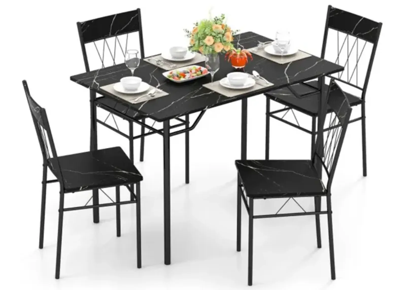 Hivvago 5-Piece Dining Table Set for 4 with Kitchen Table and 4 Dining Chairs