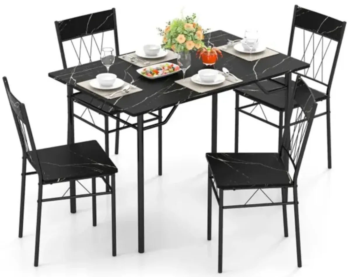 Hivvago 5-Piece Dining Table Set for 4 with Kitchen Table and 4 Dining Chairs