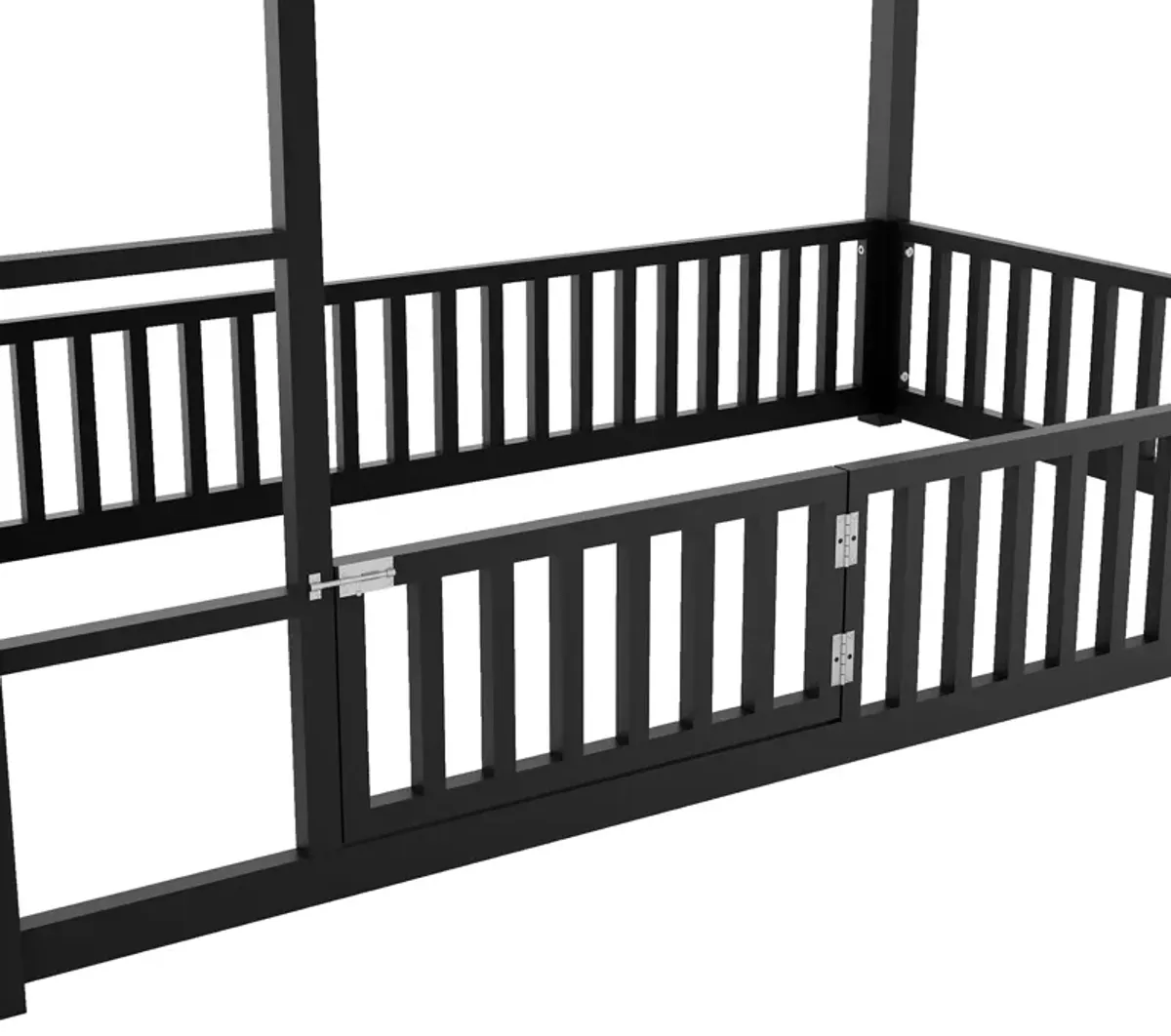 Merax House Bunk Bed with Fence and Door