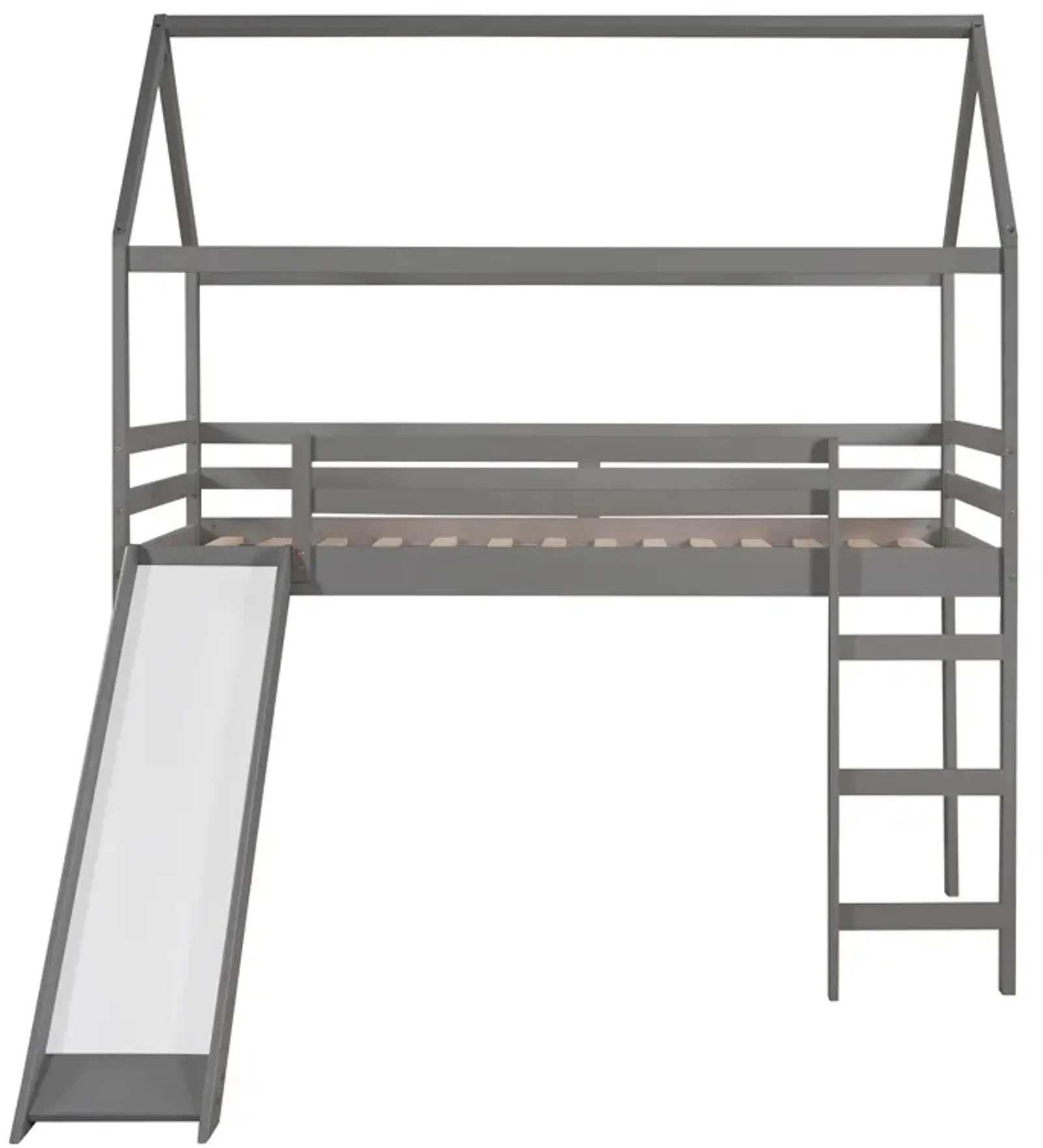 Merax Kids Children House Bed Loft Bed with Slide