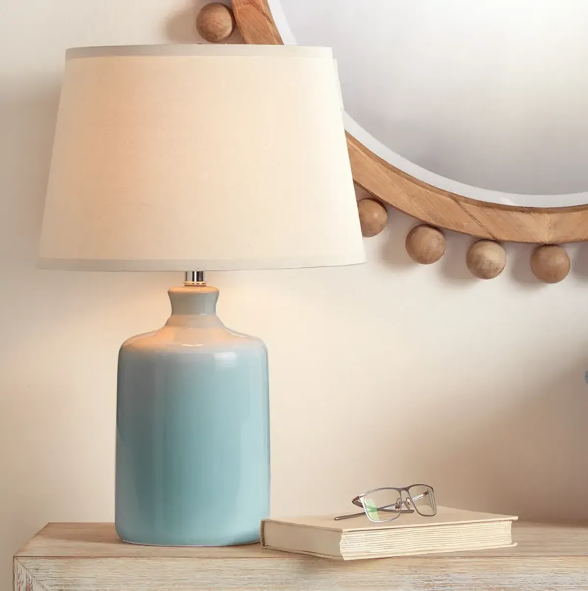 Light Blue Milk Jug Table Lamp