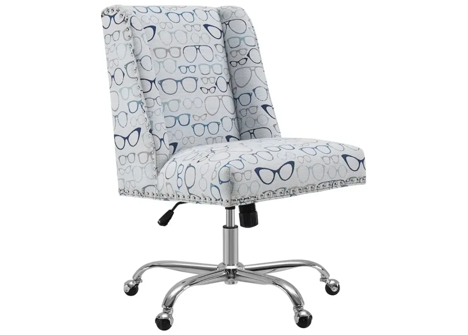 Linon Draper Office Chair, Glasses Print