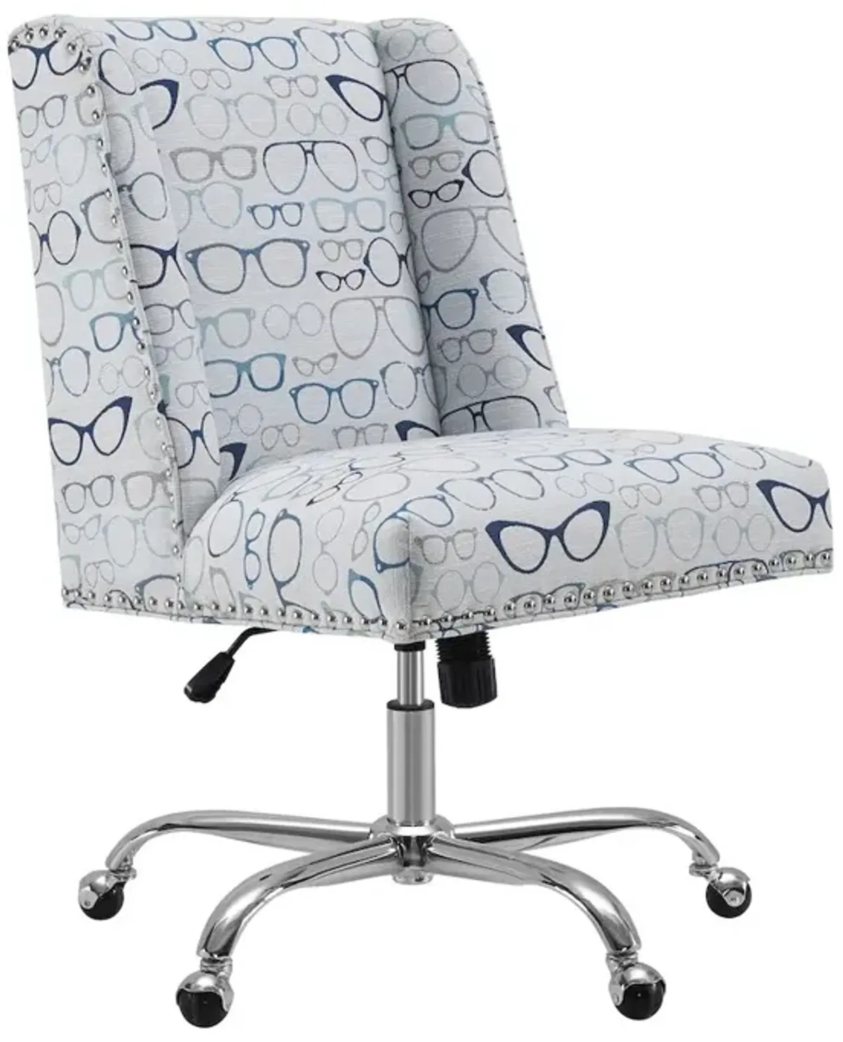 Linon Draper Office Chair, Glasses Print