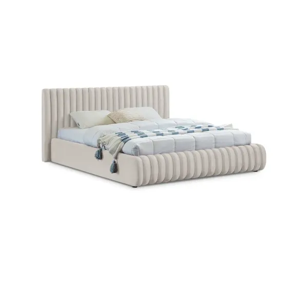 Meridian Furniture Nico Cream Velvet Full Bed