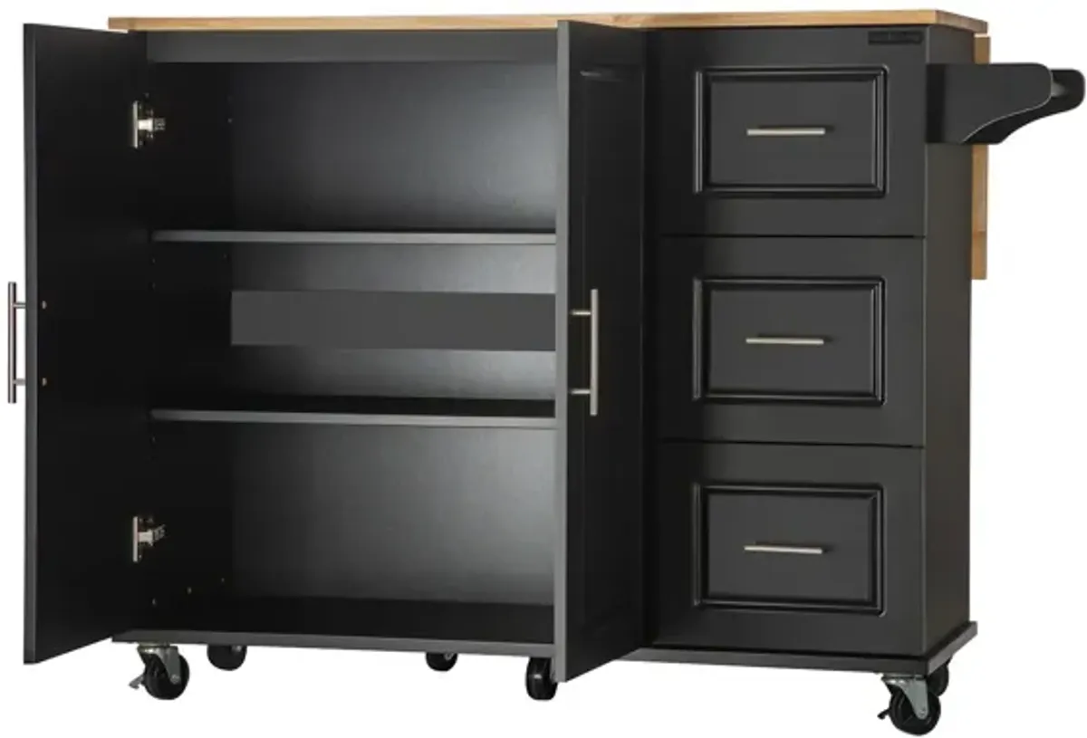 Streamdale Mobile Kitchen Island with Extendable Table