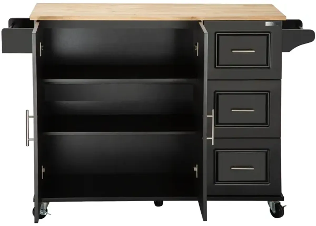 Streamdale Mobile Kitchen Island with Extendable Table
