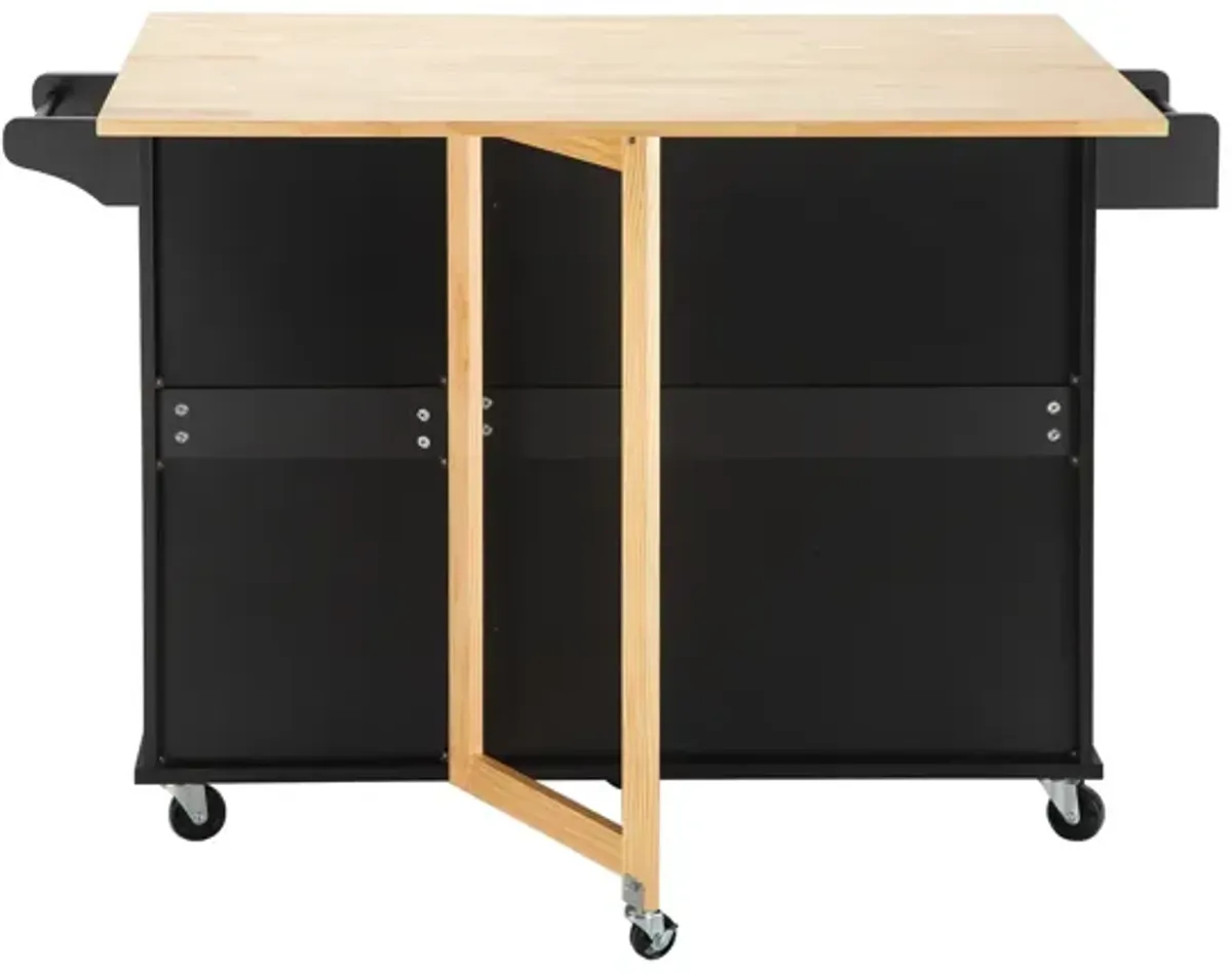 Streamdale Mobile Kitchen Island with Extendable Table