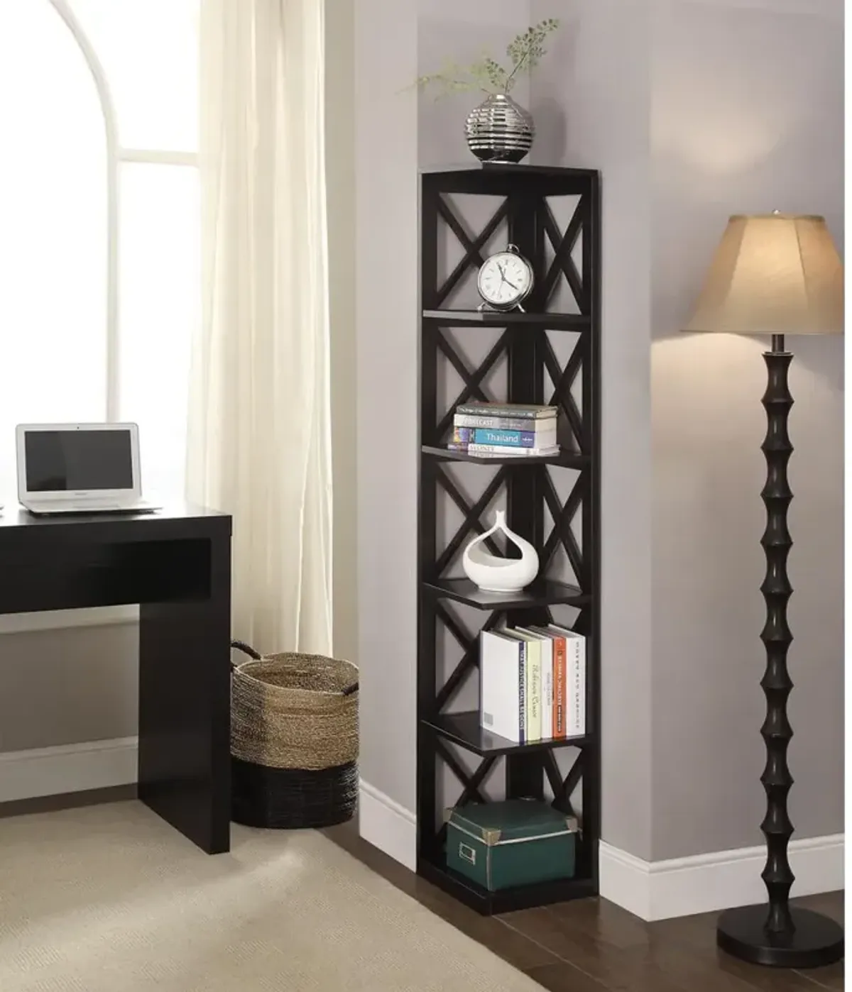 Convience Concept, Inc. Oxford 5 Tier Corner Bookcase