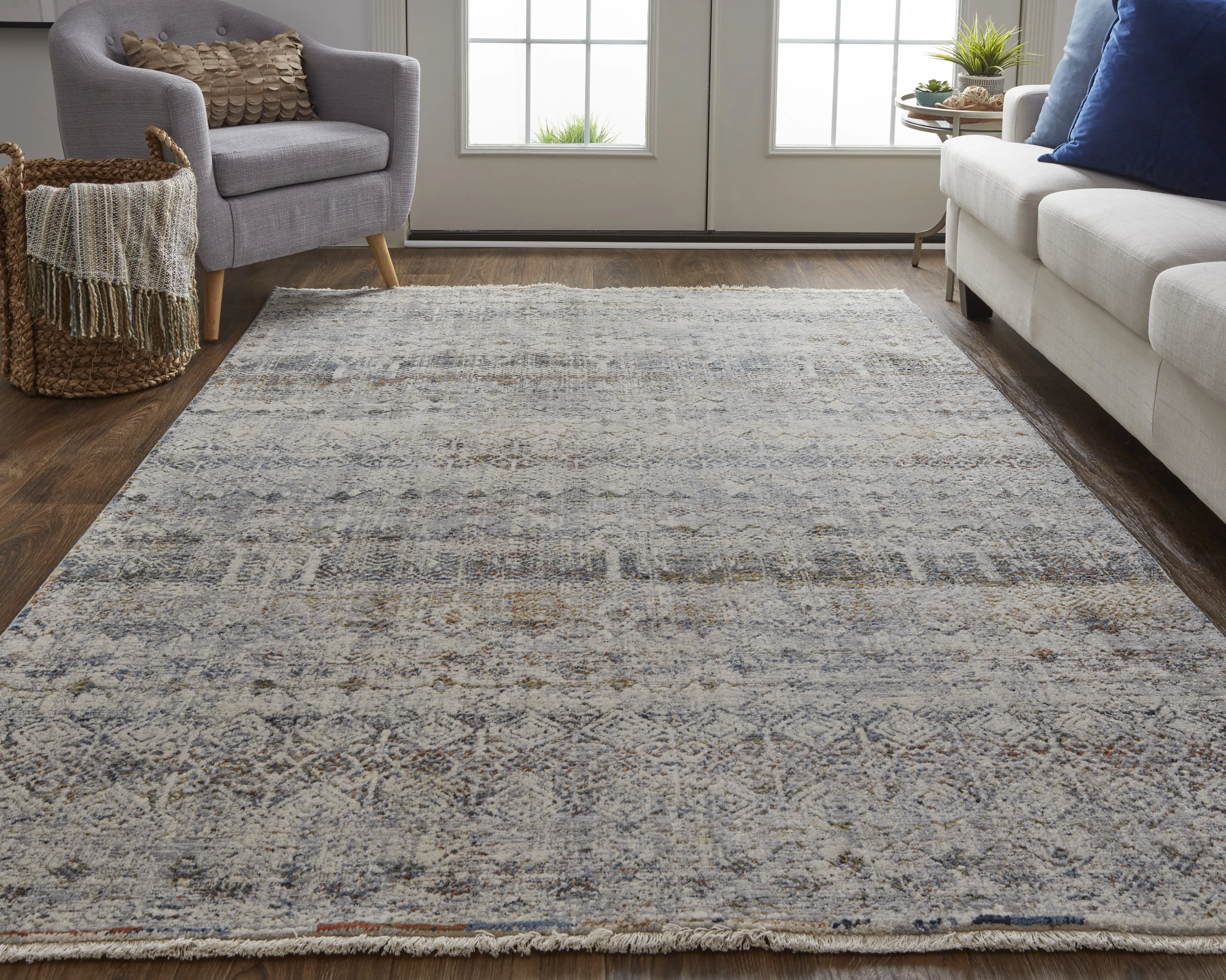 Kaia 39GLF Tan/Ivory/Blue 9'8" x 12'8" Rug