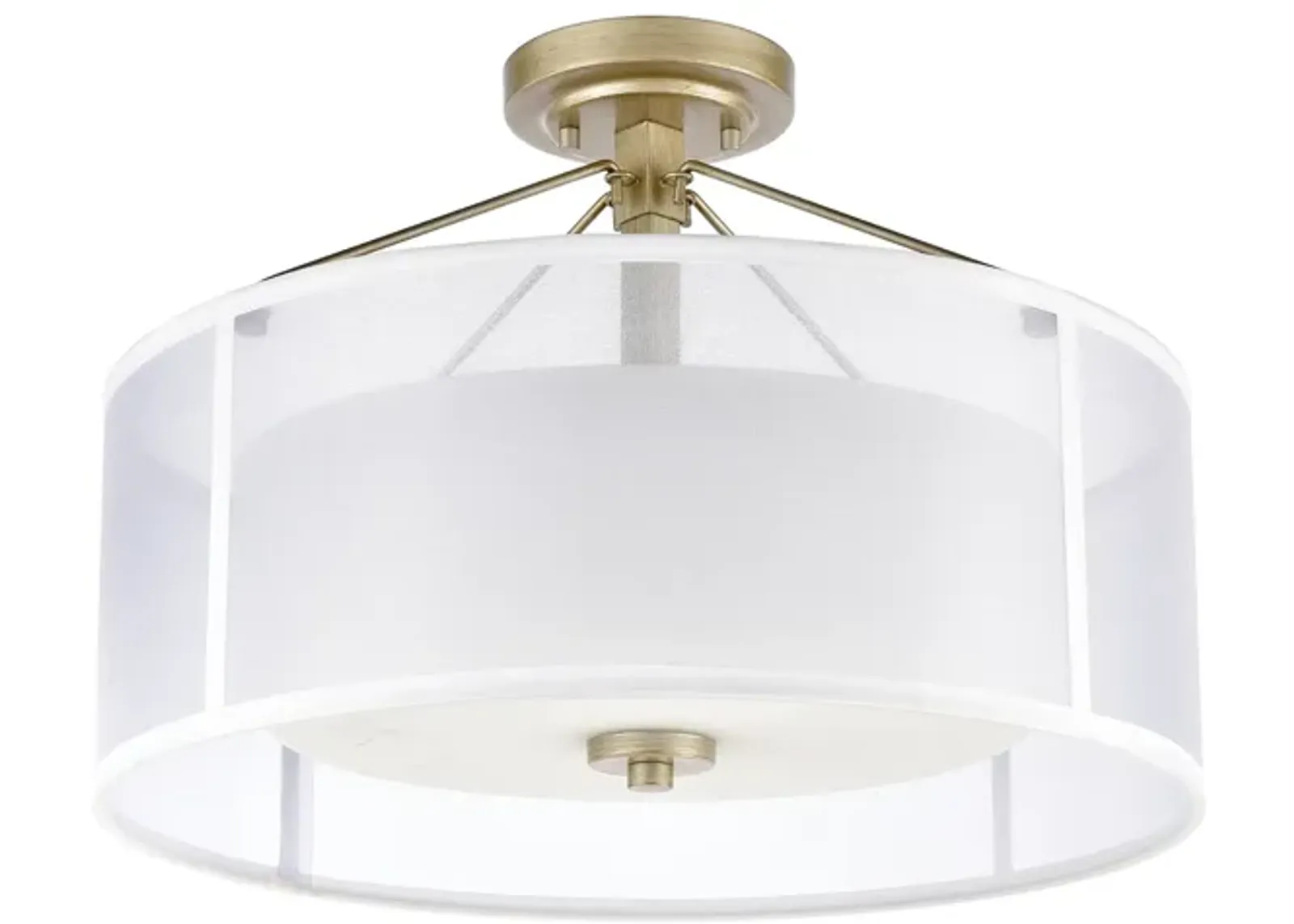 Diffusion 18'' Wide 3-Light Silver Semi Flush Mount