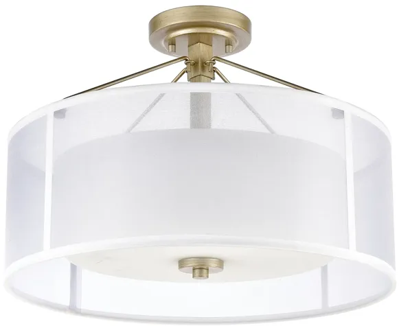 Diffusion 18'' Wide 3-Light Silver Semi Flush Mount