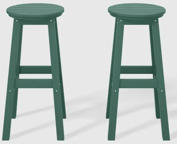 WestinTrends 29" HDPE Outdoor Patio Round Bar Stool Set of 2