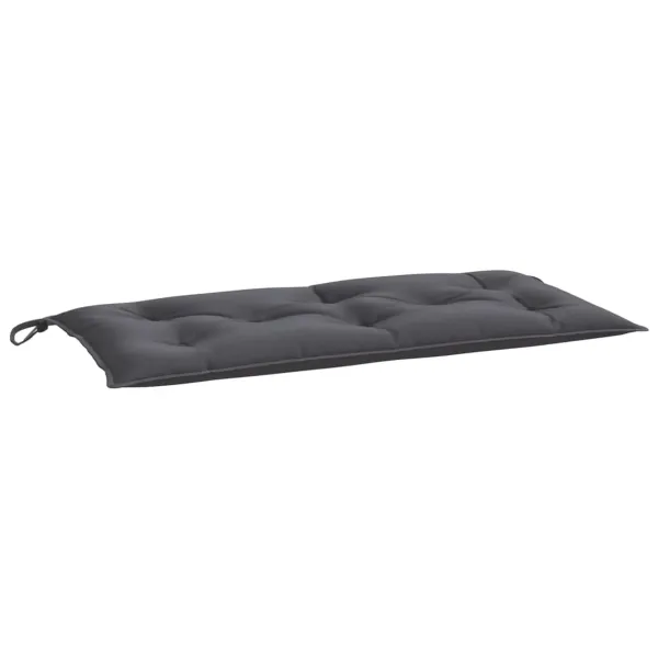 Claire Outdoor Cushion for Bench Set of 2, Dark Gray Fabric, 39 Inch - Benzara
