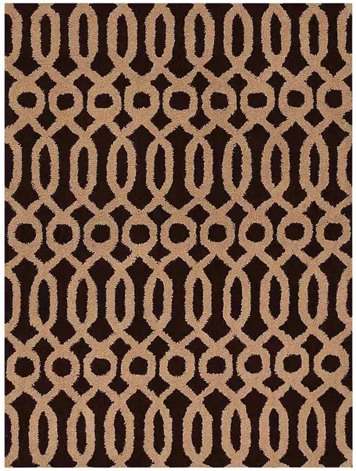 RUGSOTIC CARPETS HAND TUFTED WOOL ECO-FRIENDLY AREA RUGS  - 5'x8', Rectangle Shape, Brown & Beige, Contemporary Modern Design, High Pile Handmade Area Rugs for Living Room, Bed Room (K00734)