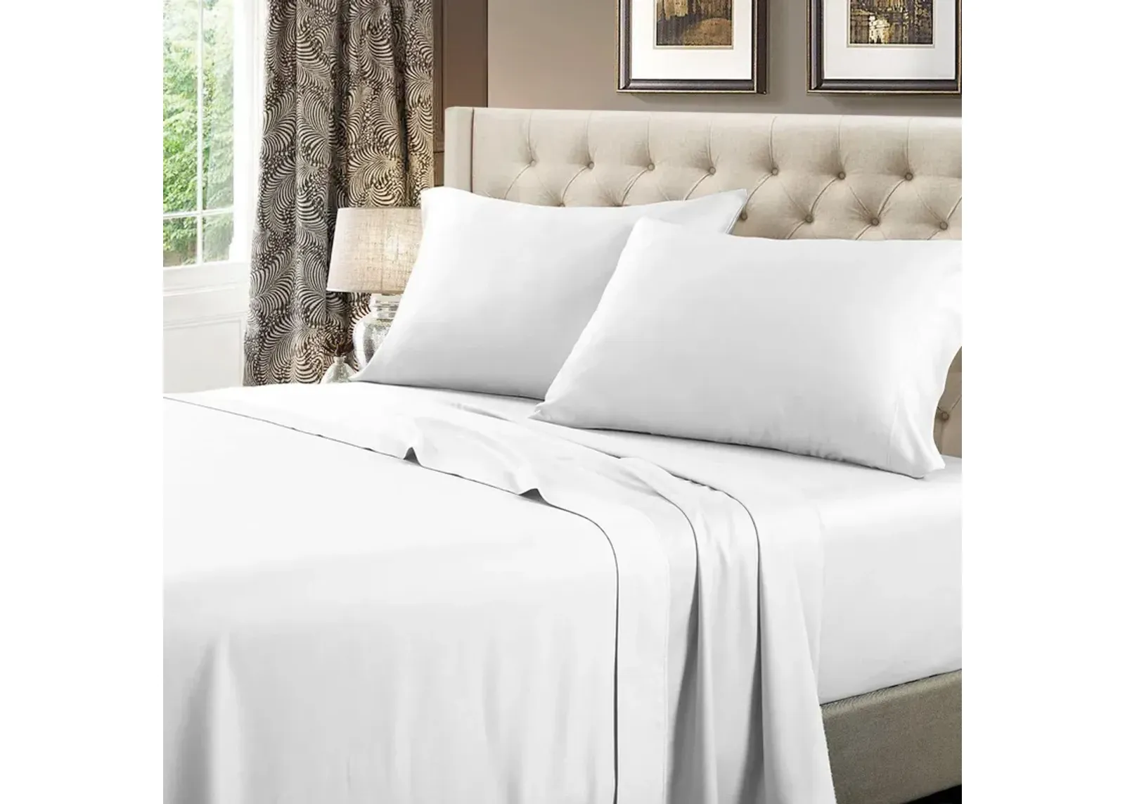 Egyptian Linens Solid 600 Thread Count Cotton Sheets Set.