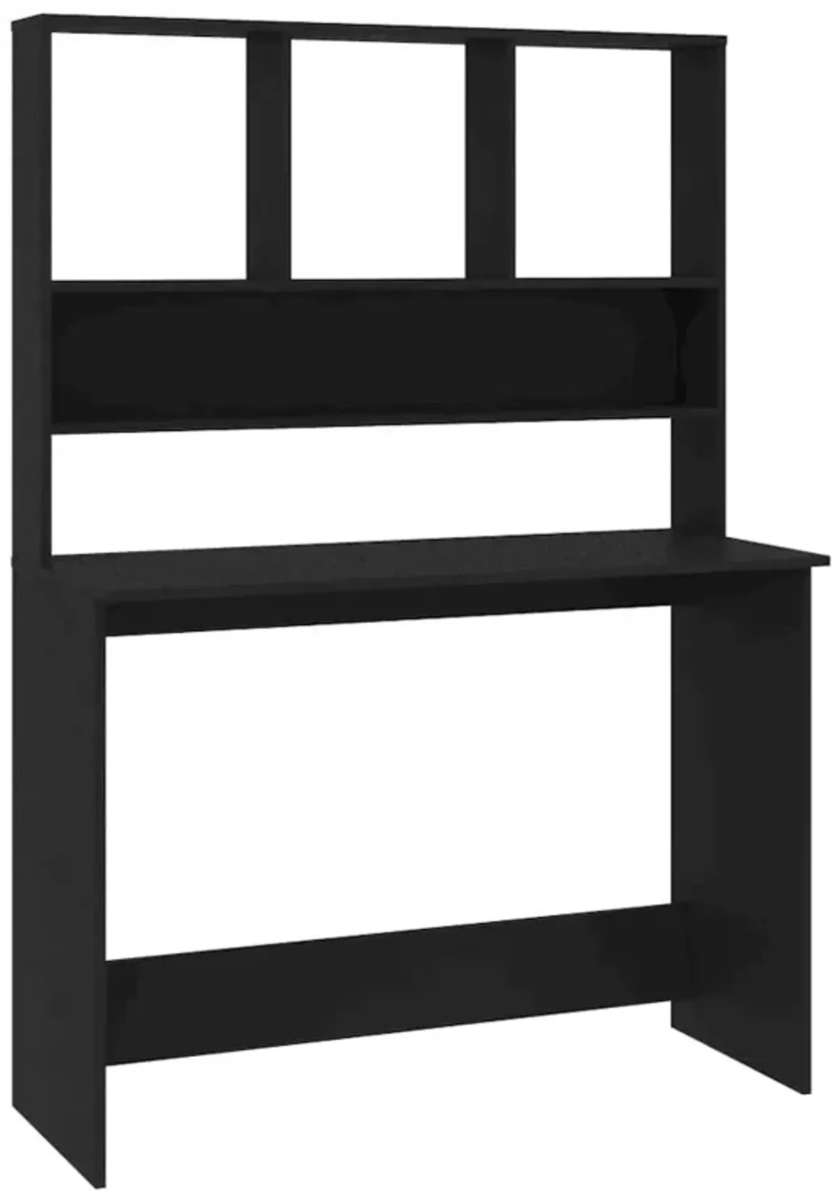 vidaXL Desk with Shelves Black 43.3"x17.7"x61.8" Chipboard