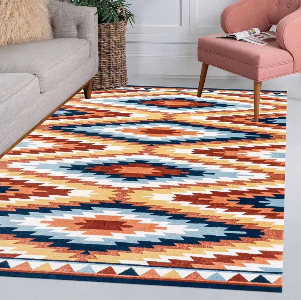 Konya Diamond Kilim Geometric Area Rug