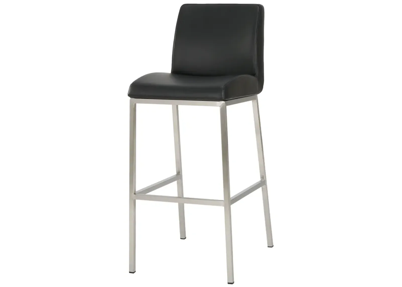 Cozy and Sleek Stainless Steel Barstool with Upholstered Seat