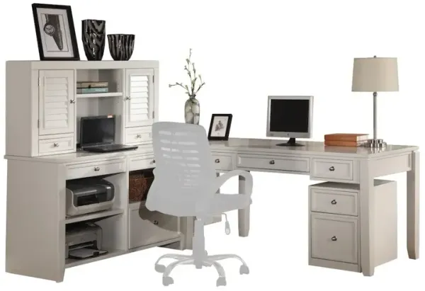 Parker House Furniture Parker House Boca L Shape Desk with File Credenza and Hutch