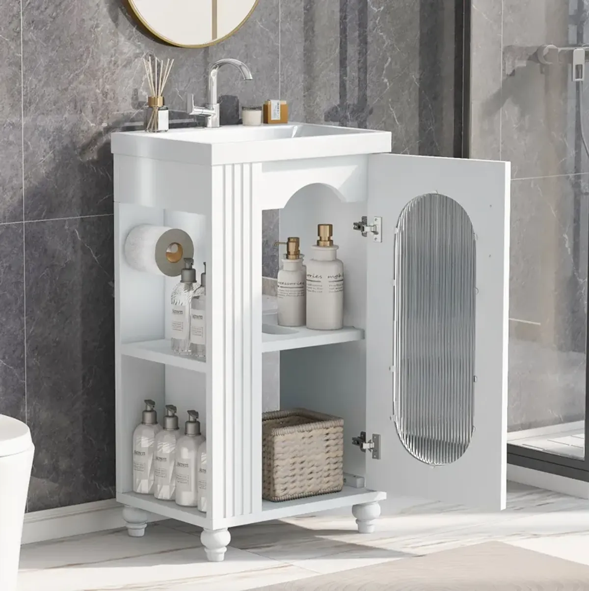 Merax Modern Bathroom Vanity Cabinet with Sink