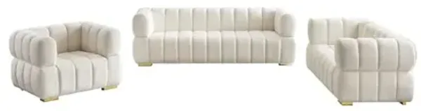 Meridian Furniture Gwen Cream Velvet Sofa