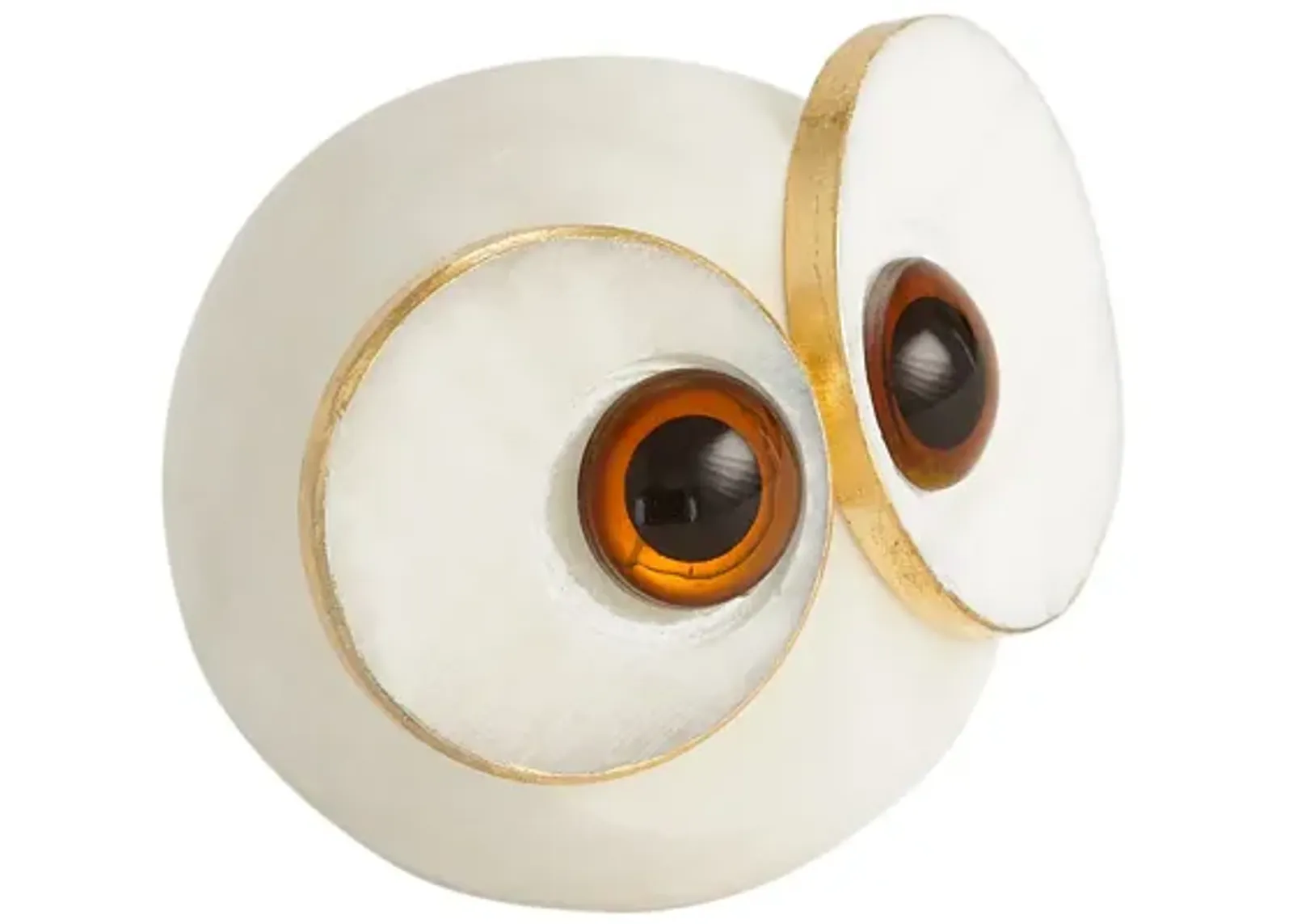 Alabaster Big Eyed Owl-Medium