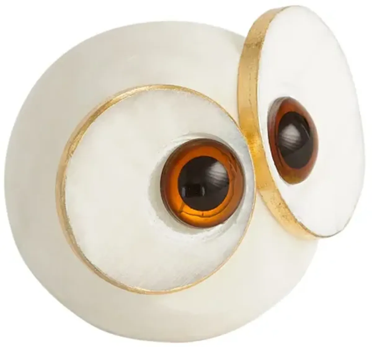 Alabaster Big Eyed Owl-Medium