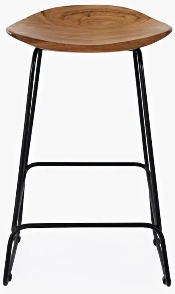 Jofran Nature's Edge Solid Acacia Counter Height Backless Stool (Set of 3)