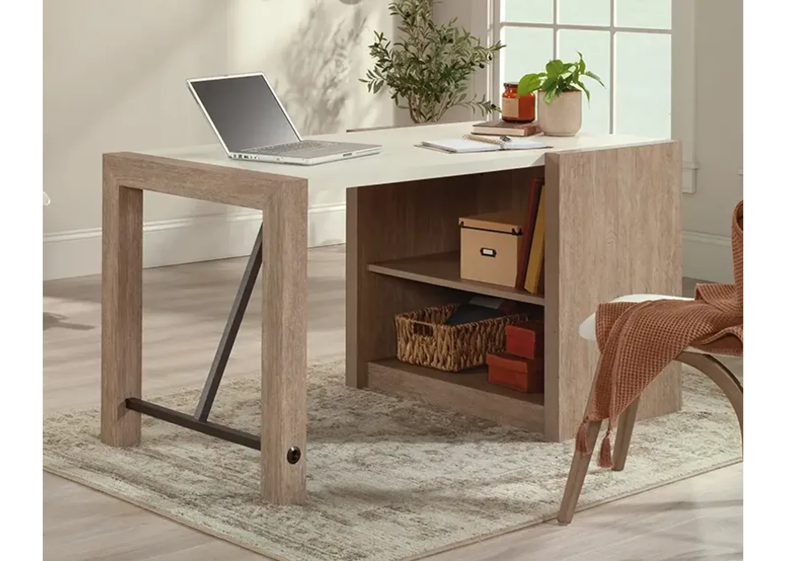 Dixon City Desk with Storage Shelves