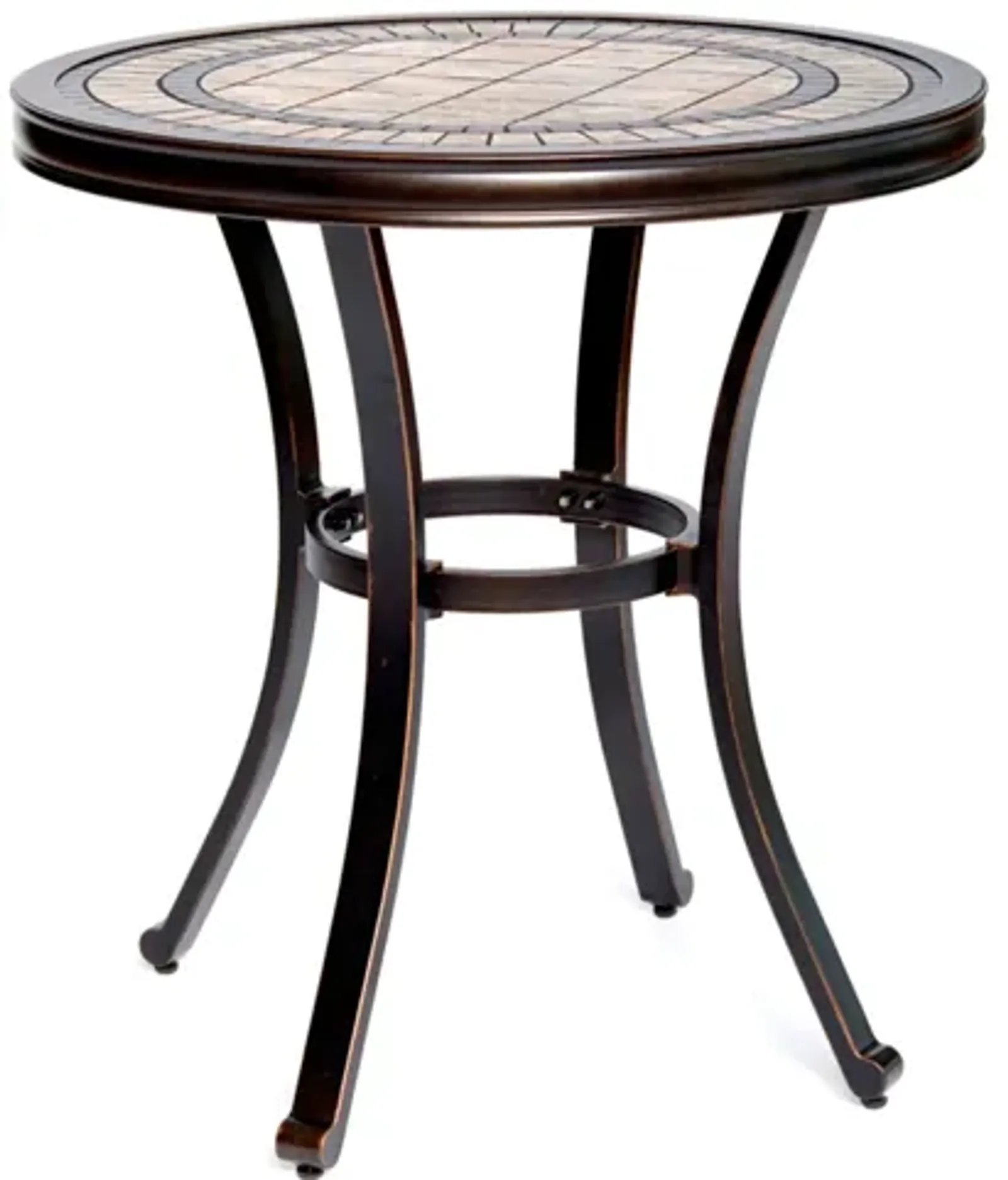 MONDAWE 28 In. Width Round Aluminum Table Outdoor Bistro Table for Patio Balcony