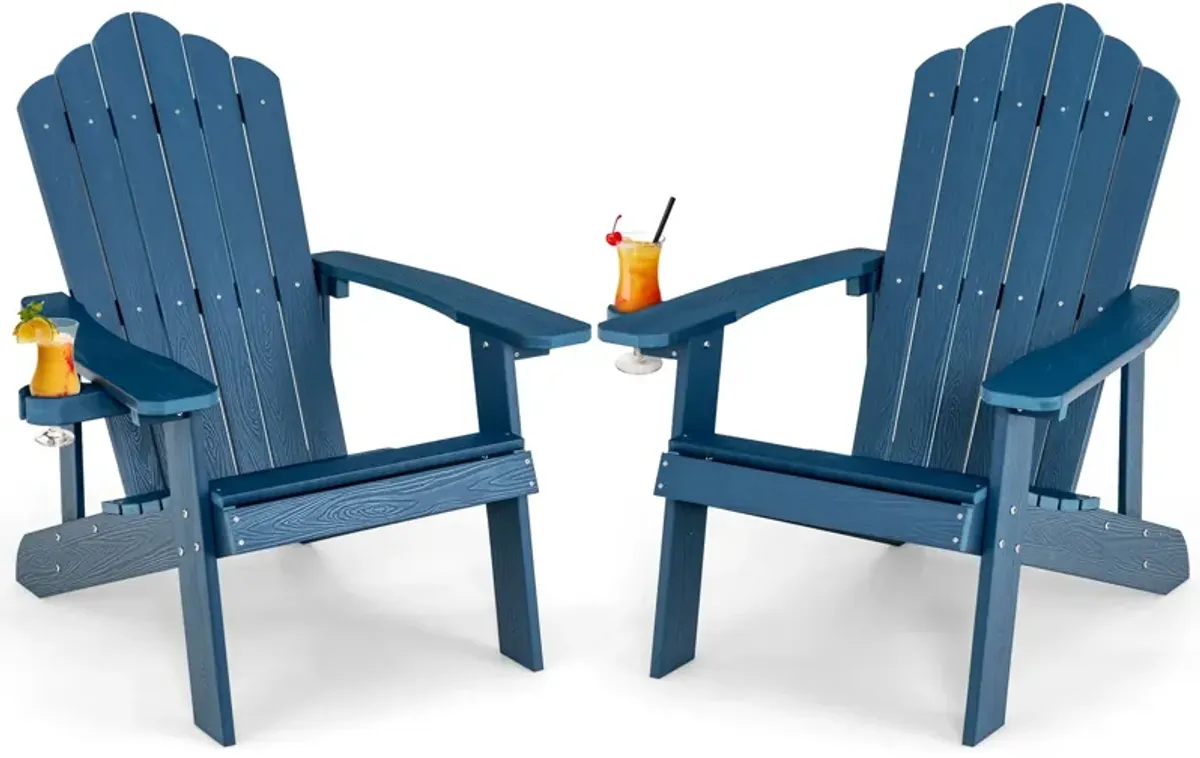 Weather Resistant HIPS Outdoor Adirondack Chair with Cup Holder