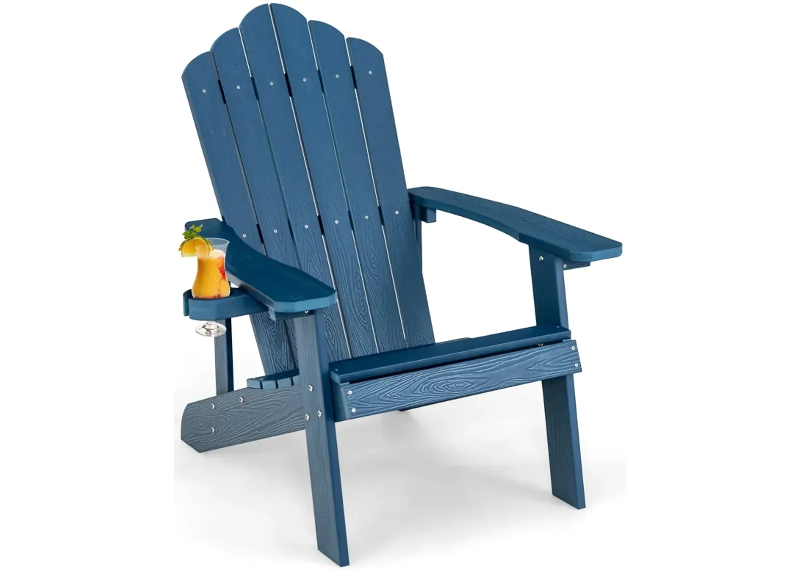 Weather Resistant HIPS Outdoor Adirondack Chair with Cup Holder