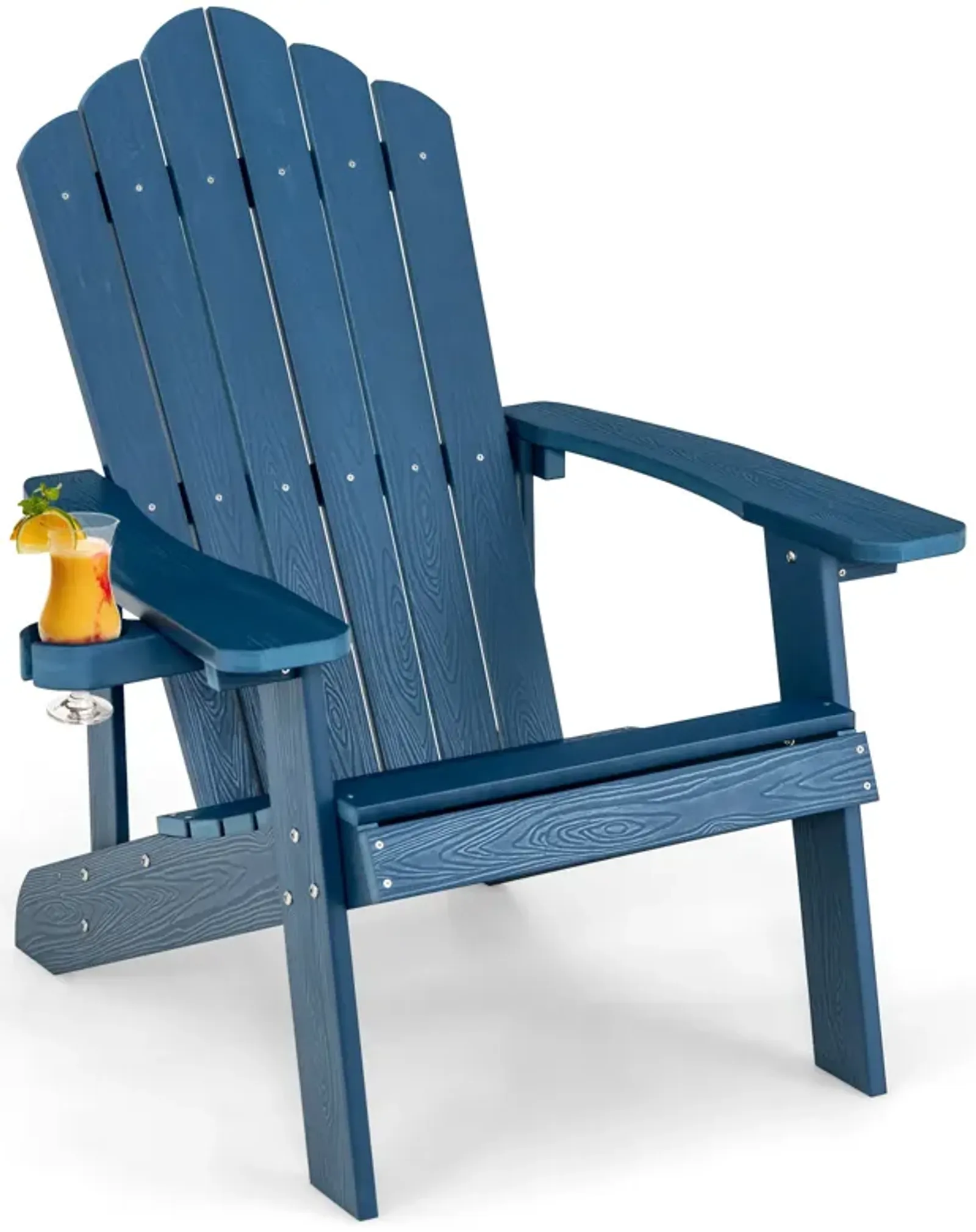 Weather Resistant HIPS Outdoor Adirondack Chair with Cup Holder