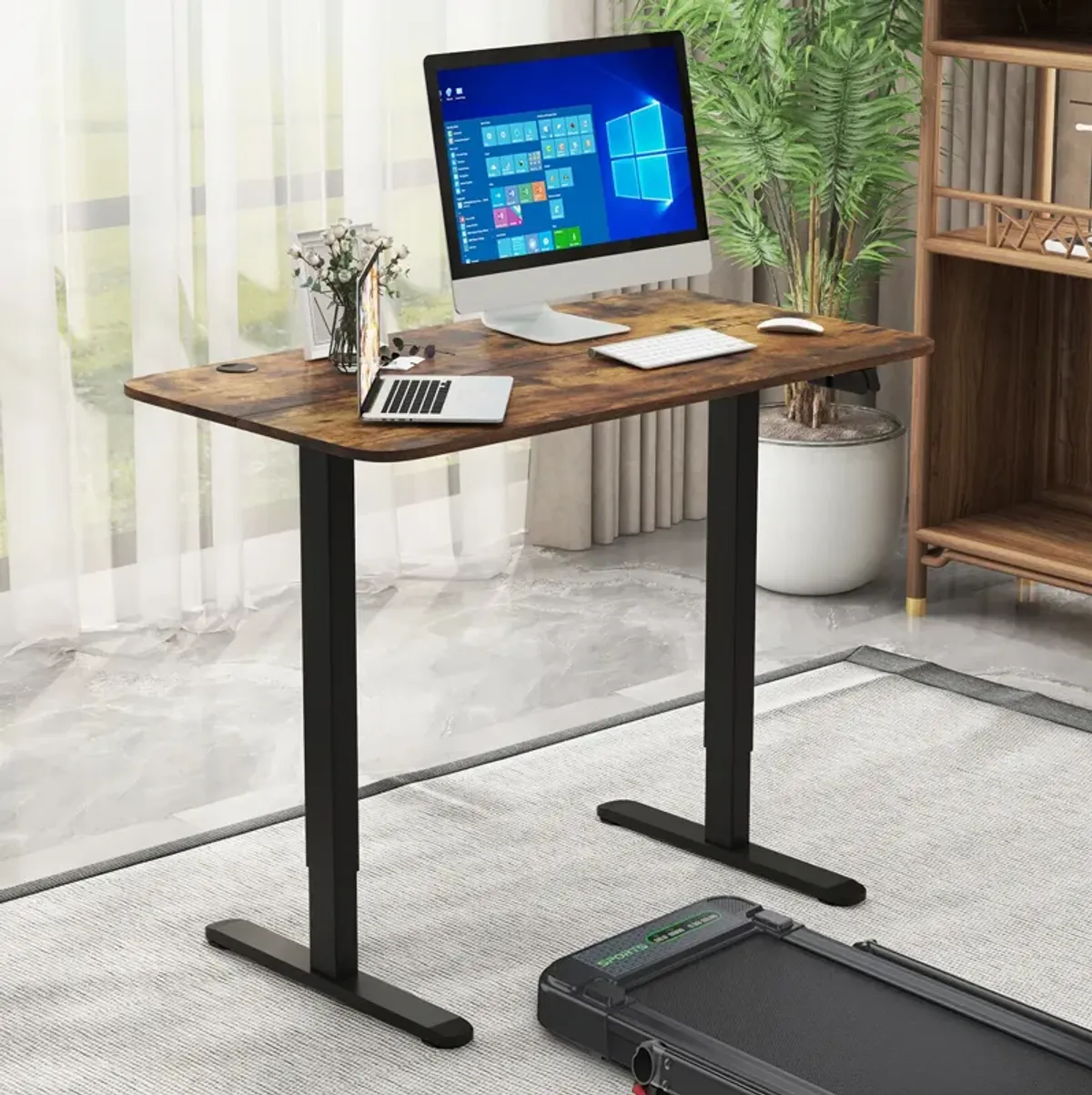 Electric Standing Desk Adjustable Stand up Computer Desk Anti-collision