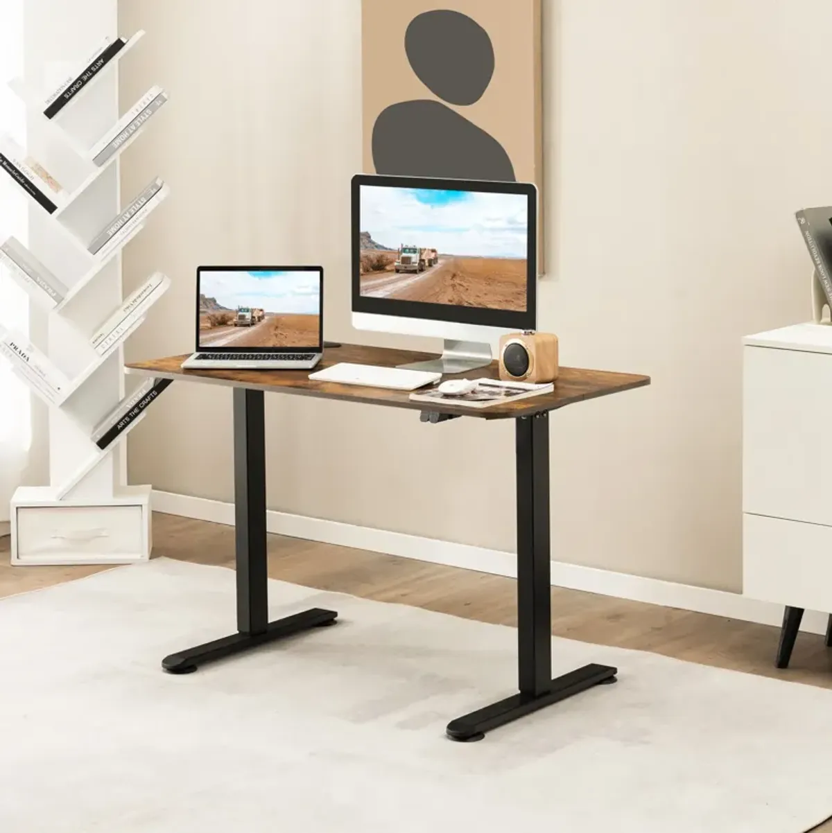 Electric Standing Desk Adjustable Stand up Computer Desk Anti-collision