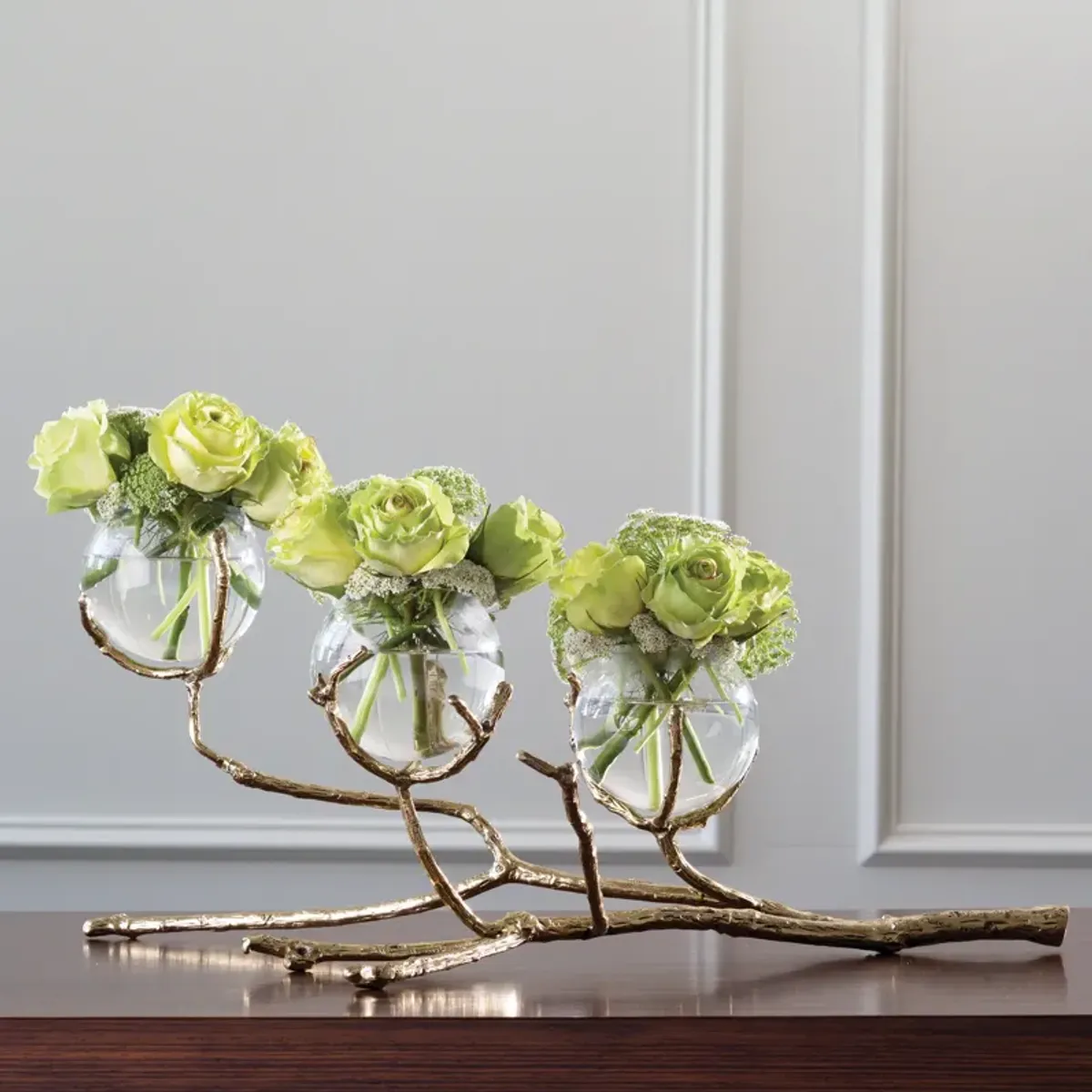 Twig 3 Vase Holder-Brass