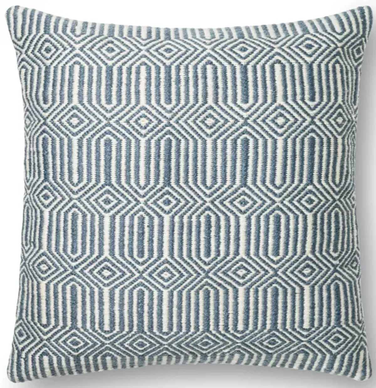 P0339 Blue/Ivory 22"x22" Poly Pillow