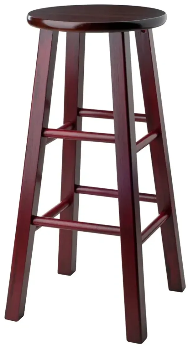 Ivy 29" Bar Stool Rustic Maroon w/ Walnut Seat