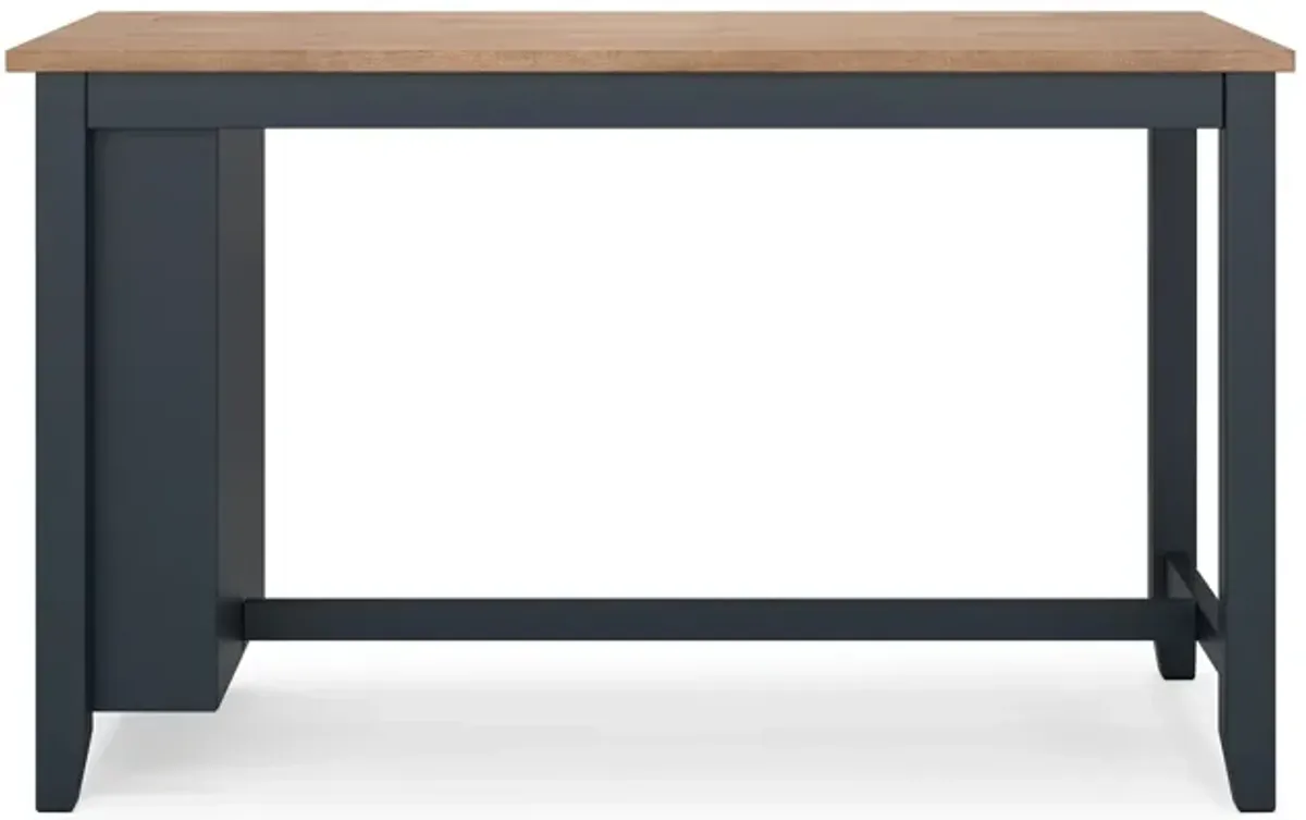 Gasy Counter Height Dining Table, 60 Inch, Dark Blue Brown Mango Wood - Benzara