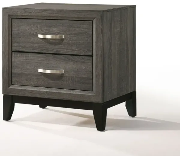 Hivvago Distressed Gray Nightstand