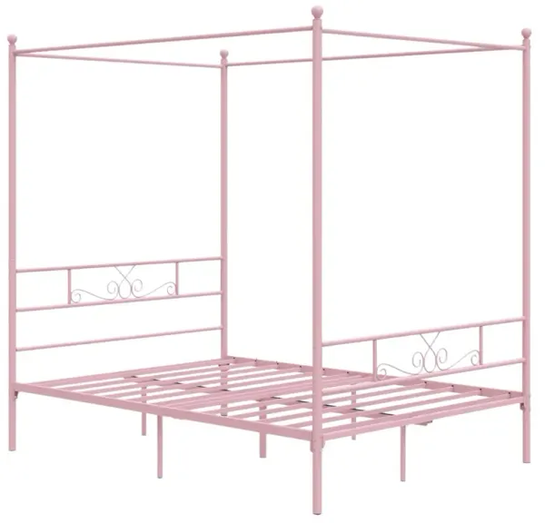 Elegant Four Poster Metal Canopy Bed for Bedroom with Adjustable Size Options
