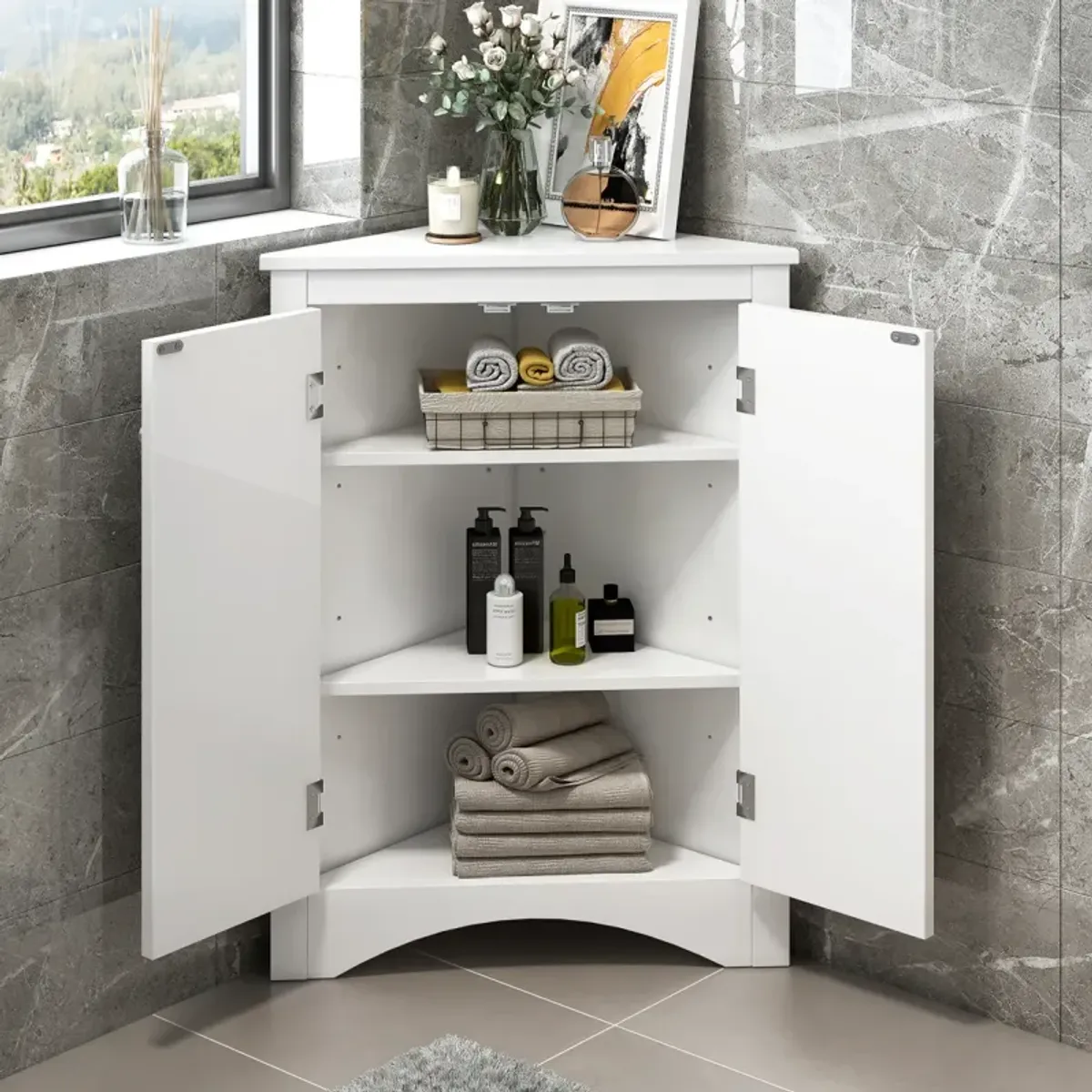 Adjustable Shelf Bathroom Storage Cabinet