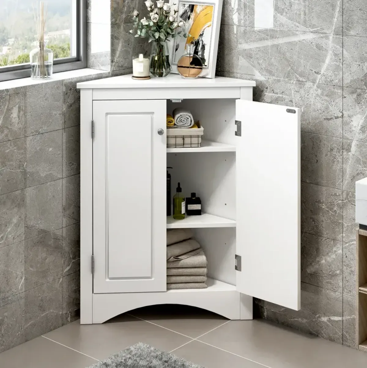 Adjustable Shelf Bathroom Storage Cabinet